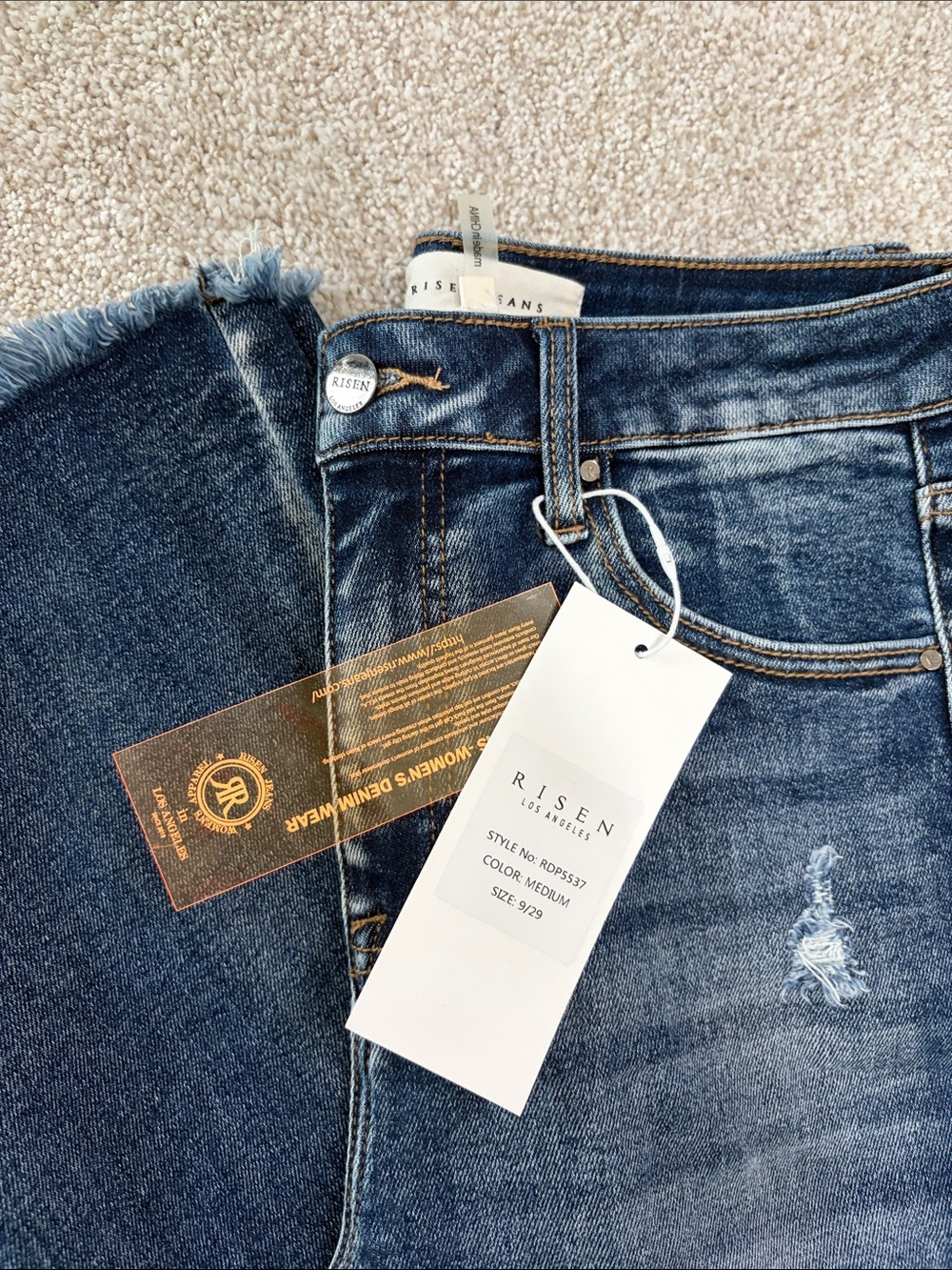 NWT Risen 9/29 Distressed Flare Jeans - Picture 4 of 5
